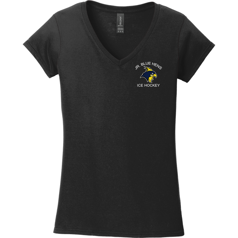 Delaware Jr. Blue Hens Softstyle Ladies Fit V-Neck T-Shirt