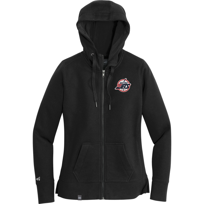 Metro Jets New Era Ladies French Terry Full-Zip Hoodie