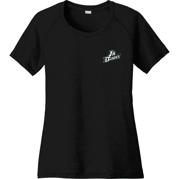 Junior Blades Ladies PosiCharge Tri-Blend Wicking Scoop Neck Raglan Tee