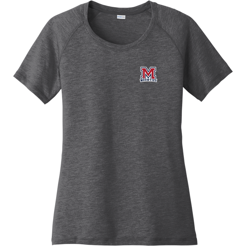 Jr. Mounties Ladies PosiCharge Tri-Blend Wicking Scoop Neck Raglan Tee