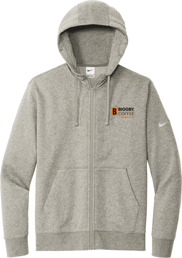 Biggby Coffee Hockey Club Nike Club Fleece Sleeve Swoosh Full-Zip Hoodie