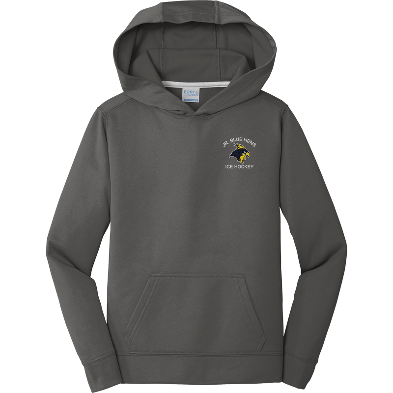 Delaware Jr. Blue Hens Youth Performance Fleece Pullover Hooded Sweatshirt